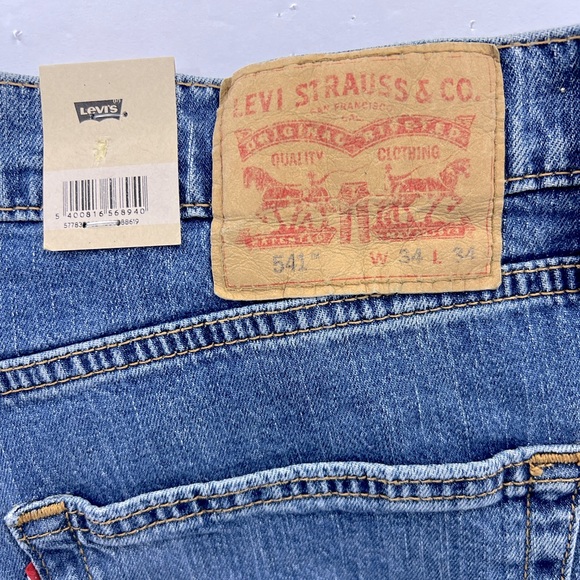 LEVI'S 541 ORIGINAL JEANS 34X34,REGULAR STRAIGHT FIT,PRE WASHED LOOK, ZIPPER FLY - Picture 5 of 13